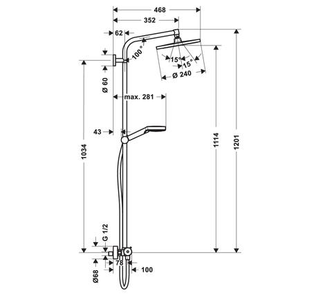Bộ thanh sen có bộ trộn điều nhiệt Crometta S 589.54.502